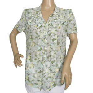 Solitaire Floral Tie Up Sheer Blouse